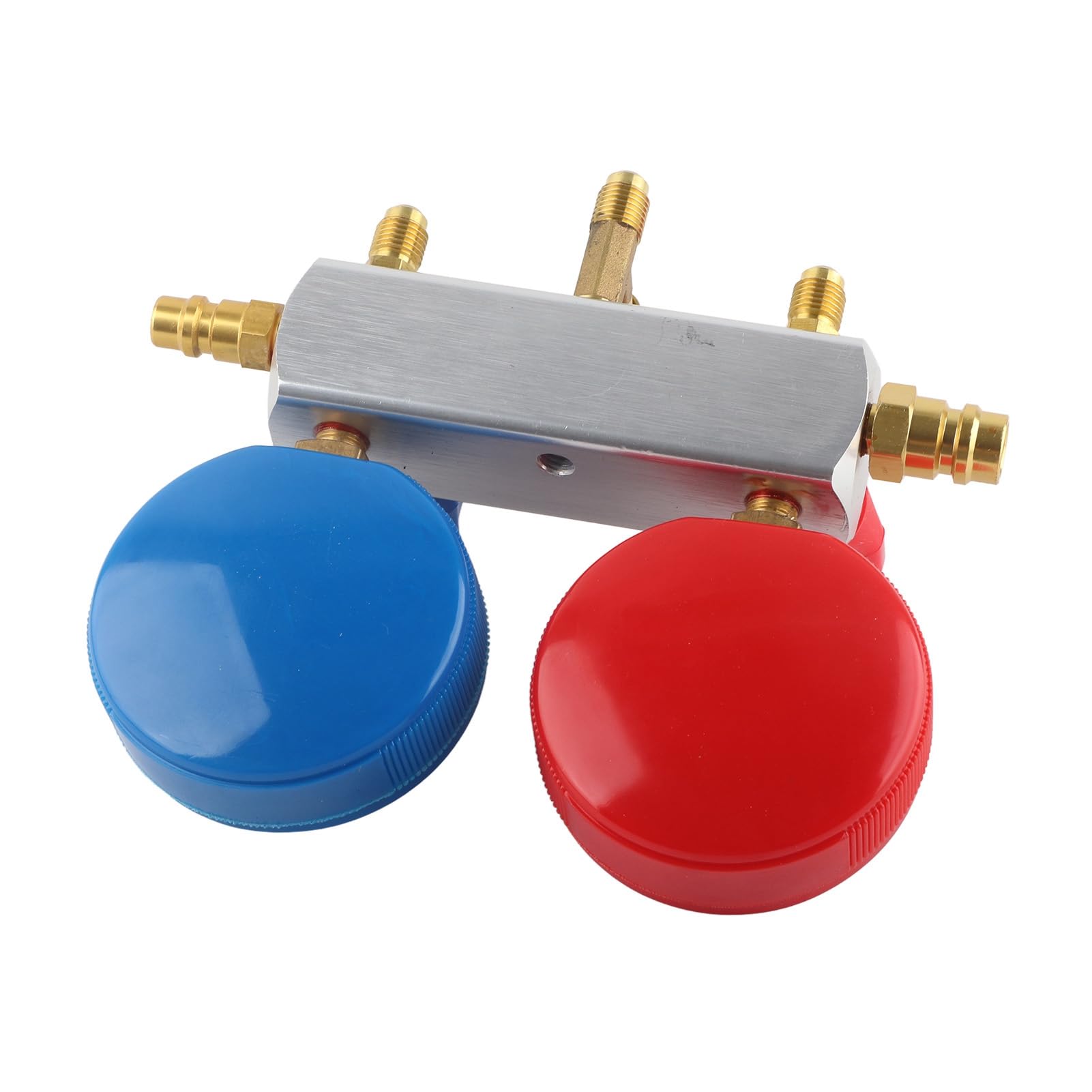 3-Wege-AC-Diagnose-Verteiler-Messgerät-Set, Kältemittel-Ladewerkzeug-Set für R410A R22 R404, professionelles HVAC-Messgerät-Set mit 3 Füllschläuchen, eingebauter Kugelhahn für