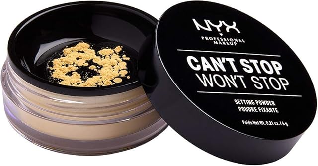 NYX Professional Makeup Can't Stop Won't Stop Setting Powder Puder utrwalający do twarzy idealne dopasowanie, utrwala, w proszku, 05 Banan, 6 g