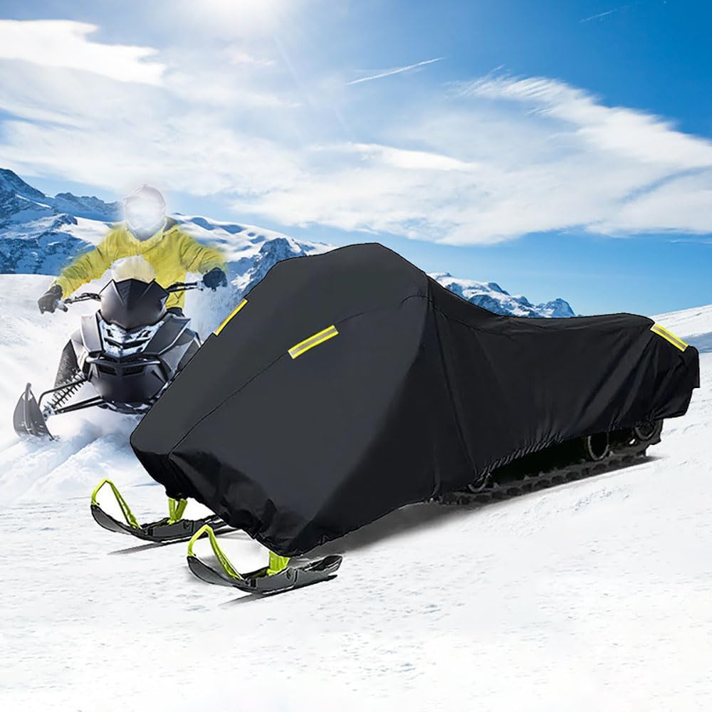 Snowmobile Cover for Lynx Rave 2000 – 2025, Waterproof All Weather Sled Ski Cover Durable Oxford Fabric Snow Mobile Cover Outdoor Snowmobile Storage Cover