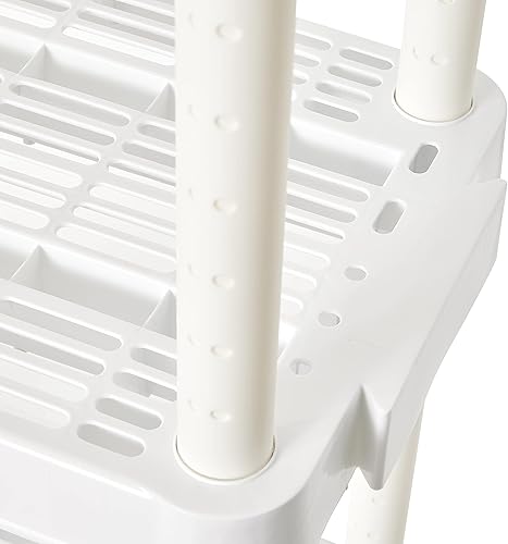 Miniatura 8 de Gracious Living Estantería de servicio mediano ventilada ajustable de 4 estantes de 14 x 32 x 54.5 pulgadas, sistema organizador para el hogar,