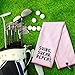 WUUCKOO Swing Swear Repeat Embroidered Pink Golf Towel, Funny Towels for Golf Bags with Clip, Mother Day Retirement Birthday Gifts for Grandma Mom Sister Aunt Golfer Sport Lover, Ladies Golf Towel