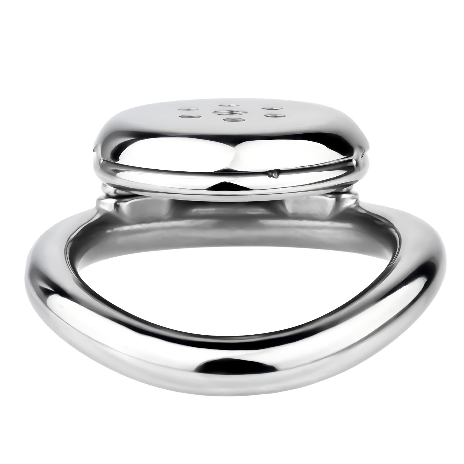 Chastity Cage Plate avec Serrure et Ceinture Invisibles Cage de Chasteté Respirante en Métal pour Le Ligotage du Pénis de l'Homme Sex Toýs Cage Chastetée à Anneau Courbe (40mm,A)