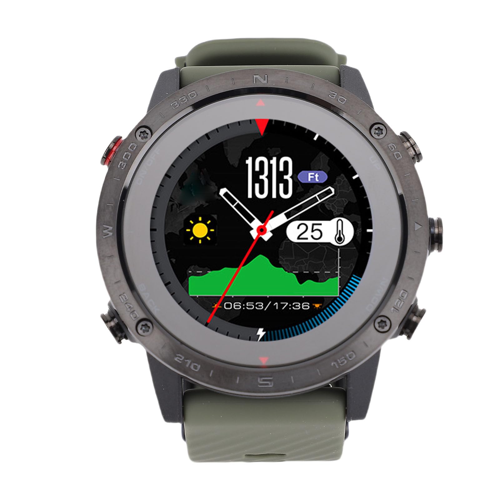 Orologio Intelligente Rotondo con Display da 1,3 Pollici - Orologio Sportivo Durevole per Immersioni e Nuoto - Materiale Leggero in Lega Ti - Ideale per attività All'aperto
