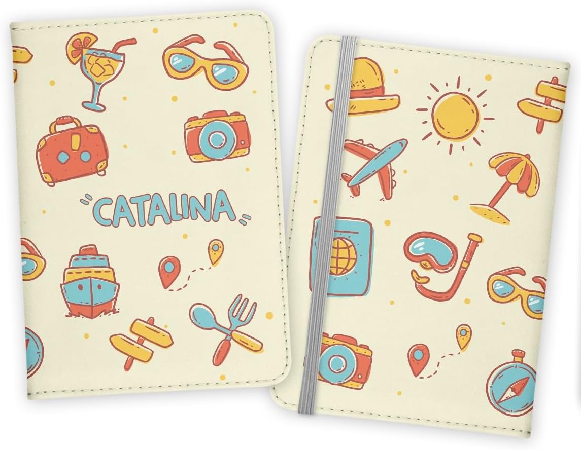 Personalized Passport holder, Personalized Passport Cover for Girls, Customized Passport Cover and Luggage tag for girls, Personalized Gift for girls boys, travel set Gift. (Passport Cover + 2 Tags)