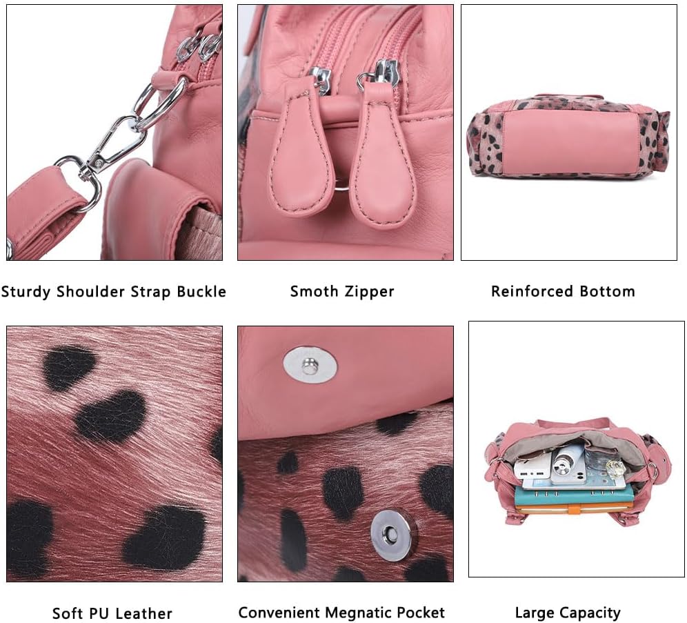 Angel Kiss Purses for Women, Large Shoulder Bag Hobo Tote Purse Mutipocket Faux Leather Satchel Hobo Purse