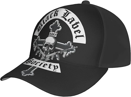 Black Rock Label Music Society Band Logo Gorra de béisbol ajustable Sombrero casual al aire libre Sun Chapeau Unisex Negro, Negro -