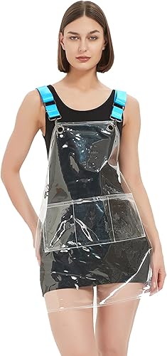 Miniatura 7 de Delantal para estilista de cabello MIKI WELL para salón, barbero, atrezzo cruzado, delantal impermeable de trabajo con 3 bolsillos (58 cm ancho x 65