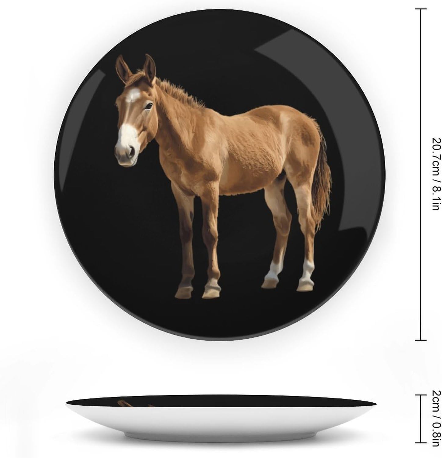 Mule Horse Bone China Decorative Porcelain Plates Dinnerware Ornaments