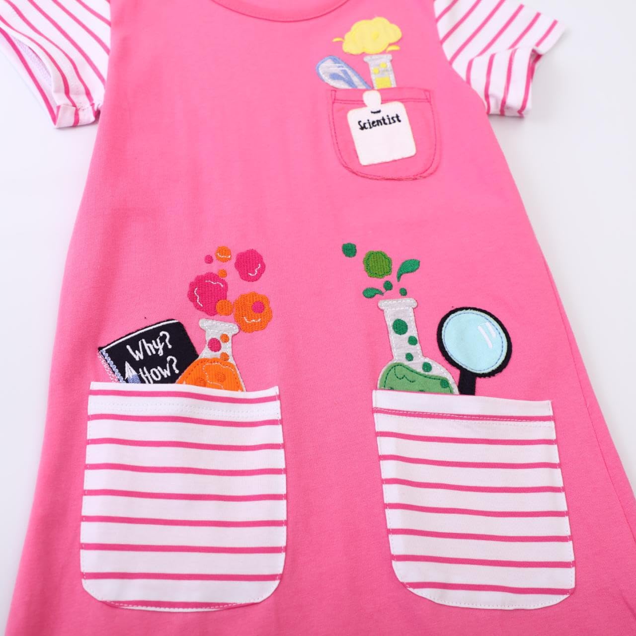 Hongshilian Little Girls Casual Cotton Dress Cartoon Print Short Sleeve Summer T-Shirt Skirt Dresses - Image 3