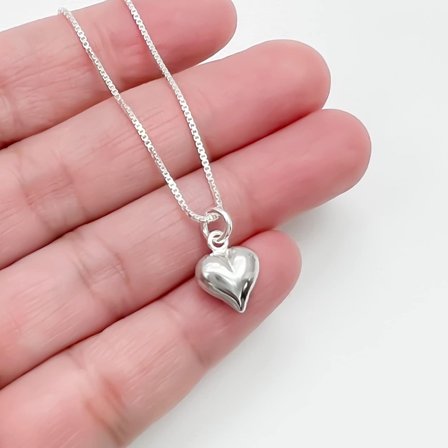 Tiny Delicate and Dainty Sterling Silver Heart Necklace, Girlfriend Gift, Gift for Mom, Daughter Birthday Gift, Best Friend Gift, 18 inches - Image 5