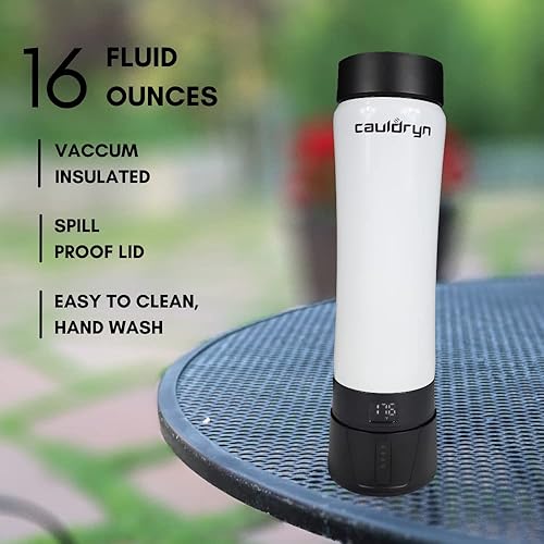 Miniatura 4 de Cauldryn Taza de café de viaje con control de temperatura de café y calentador de escritorio, teléfono inteligente a través de control Bluetooth,