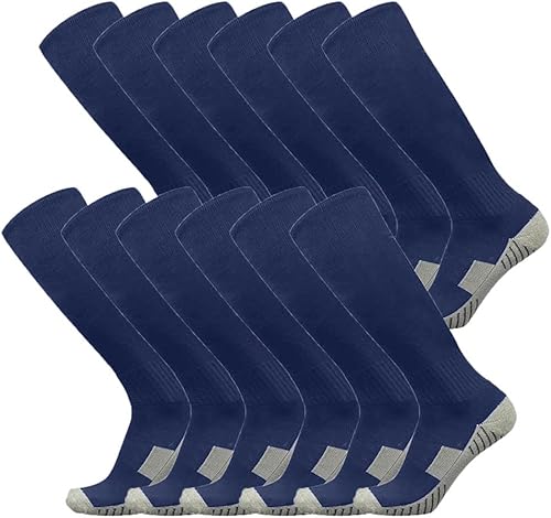 Calcetines de fútbol de 312 pares de calcetines de fútbol transpirables hasta la rodilla para hombres, jóvenes y niños