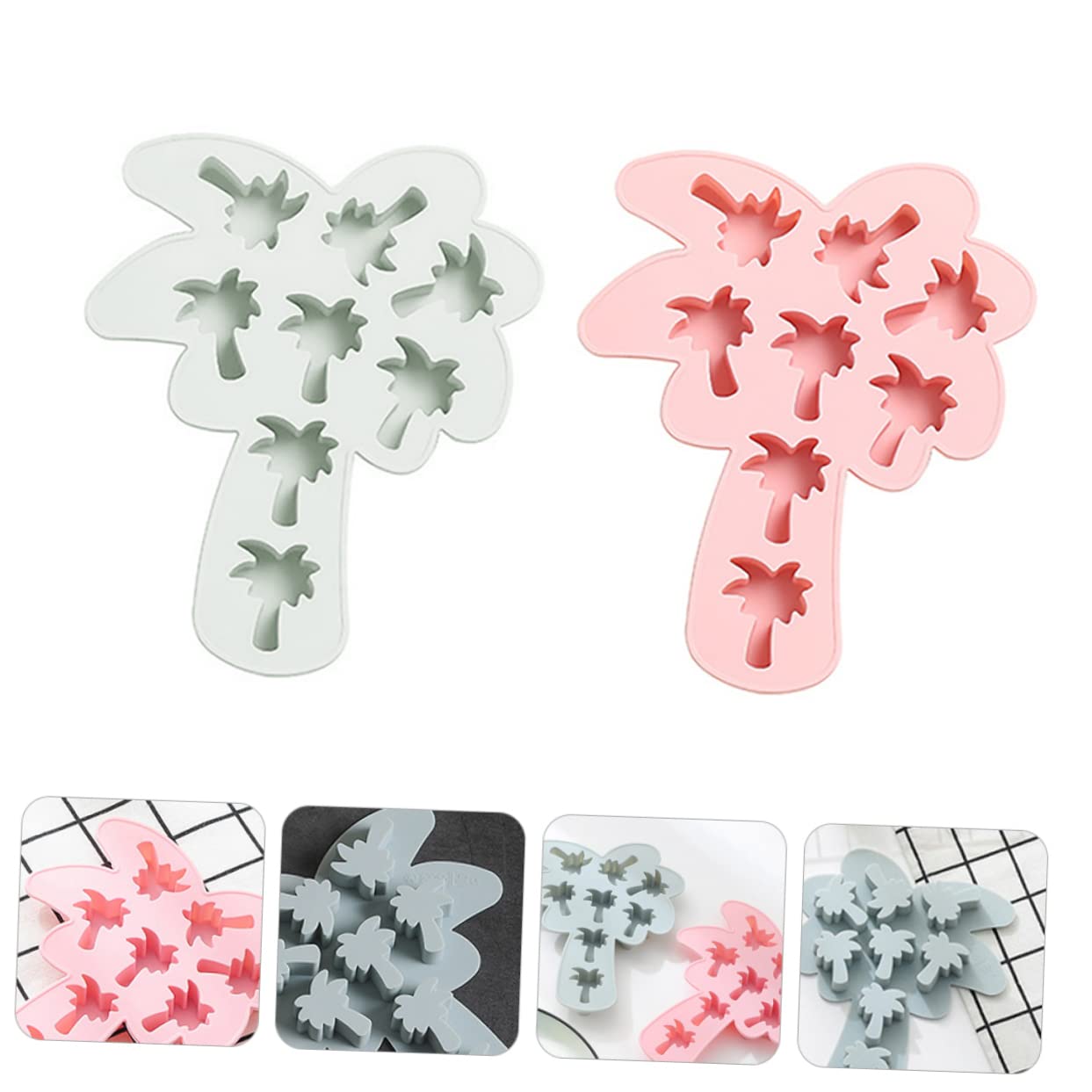 STOBAZA 2 Silikon Backformen Palmbaum - Eiswürfel & Schokoladenformen BPA-frei