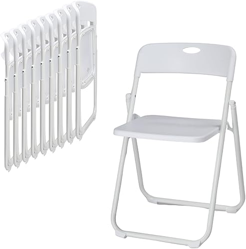 Miniatura 13 de Karl home Silla plegable de 10 piezas, silla plegable ligera de plástico de 300 libras, marco de metal reforzado fácil de plegar y almacenar para
