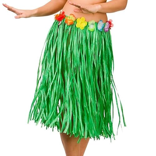 Newcreativetop Flowered Luau Hula Skirts For Luau Party Hawaiian Theme Halloween Costume Pack Of 2 (40 Inch, Green) #TOP1
