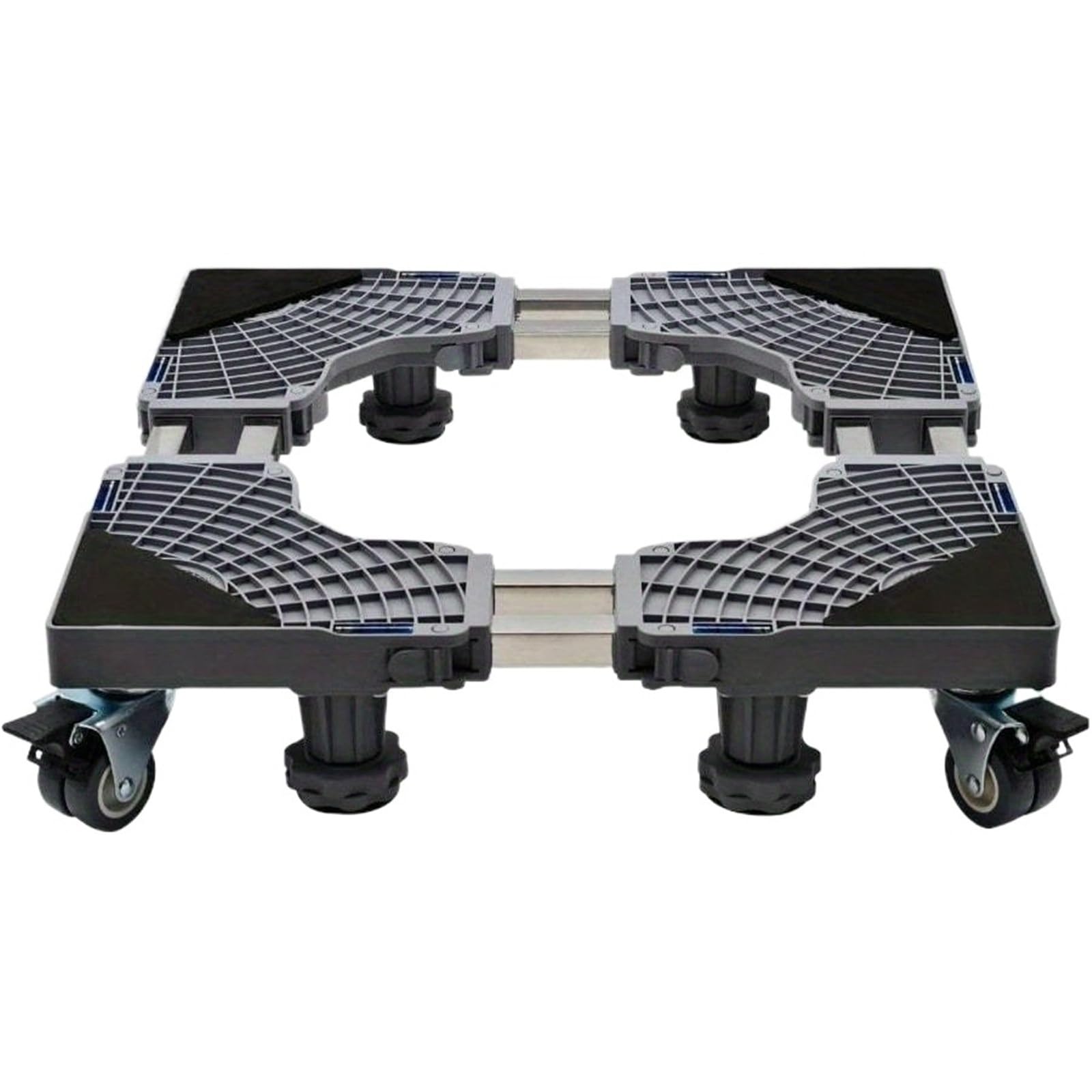 Base Rodante para Lavadora, Soporte Móvil Ajustable con Tubos Dobles, 4 Ruedas De Bloqueo para Lavadora Secadora Nevera(1set Stand)