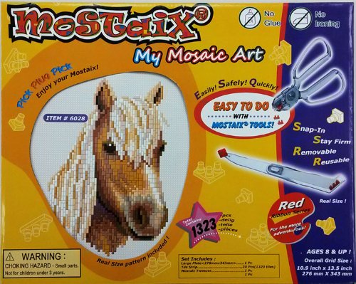 Kidicraft Mostaix Série Ruban poneys Shetland mosaïque Art Ensemble (Rouge)