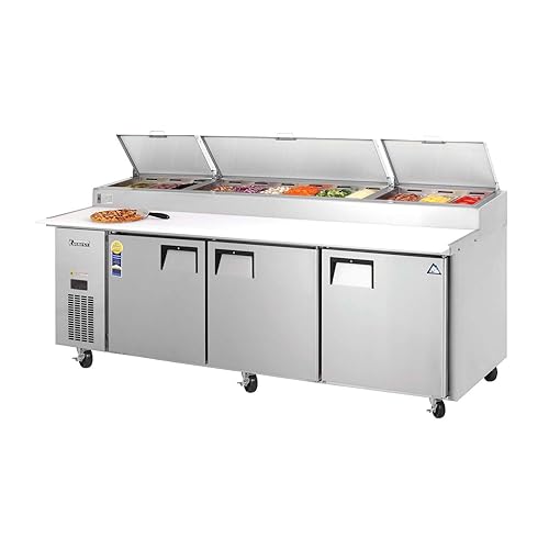 EPPR3 Swing Top Pizza Prep Table 12 sartenes, 115 V, NSF - 30 pies cúbicos