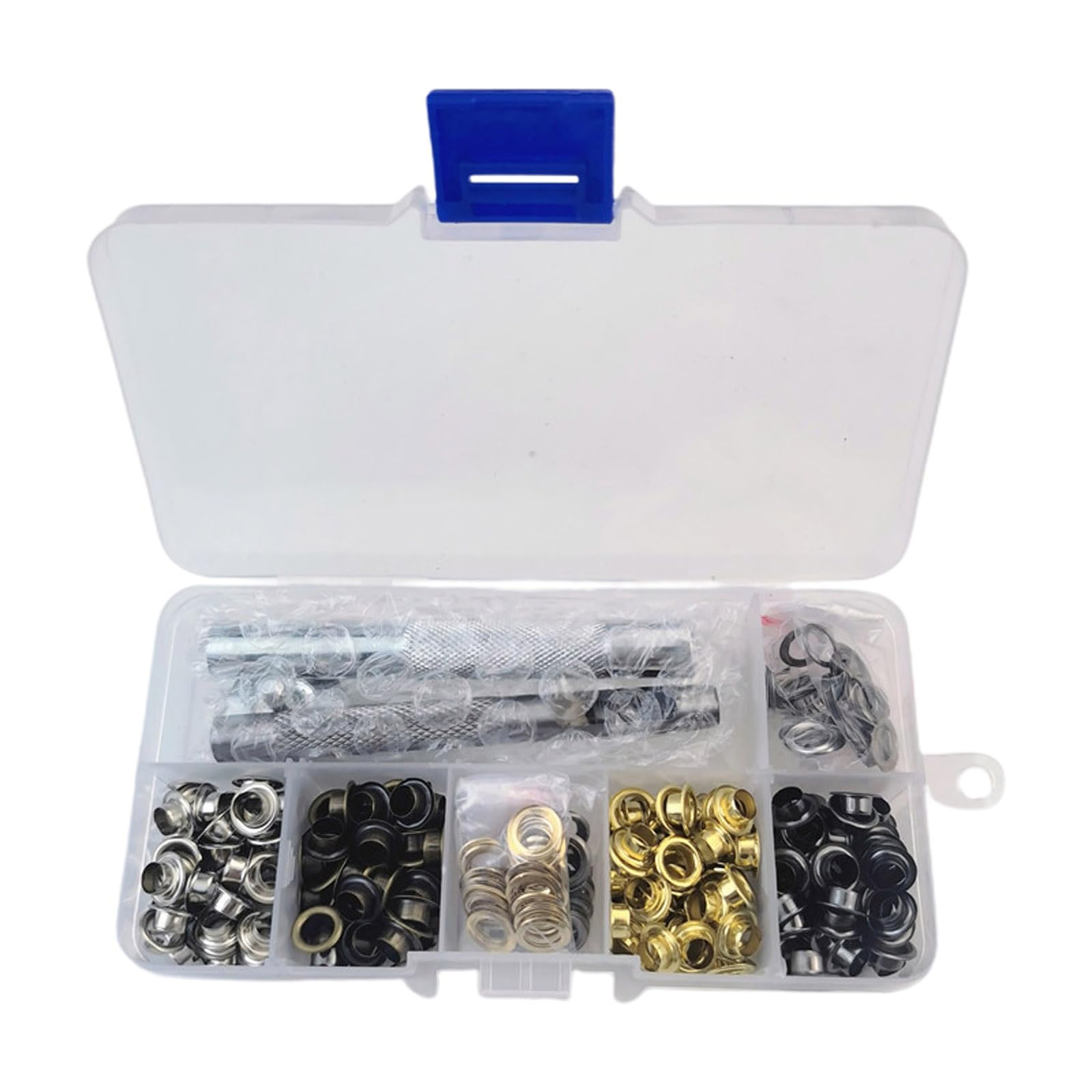 NEWFT 5mm 3/16" Metal Grommets Eyelets Grommet Tool Kits Storage Container for Jeans Clothing Sewing Tools Grommets Eyelets