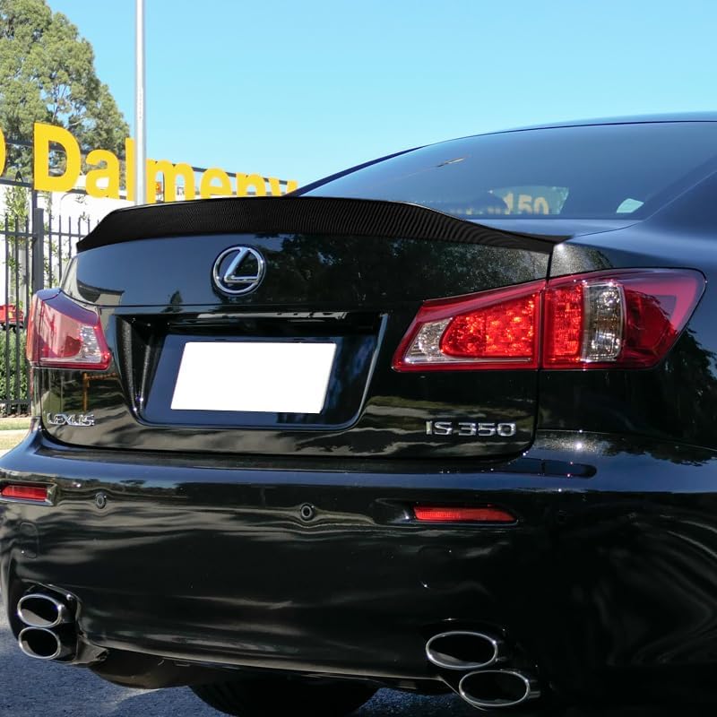 W-Power Rear Spoiler Stylish Look Trunk Lid Spoiler Wing Compatible with 2006-2013 Lexus IS250 IS350 ISF 2007 2008 2009 2010 2011 2012 2013 (Carbon Look)