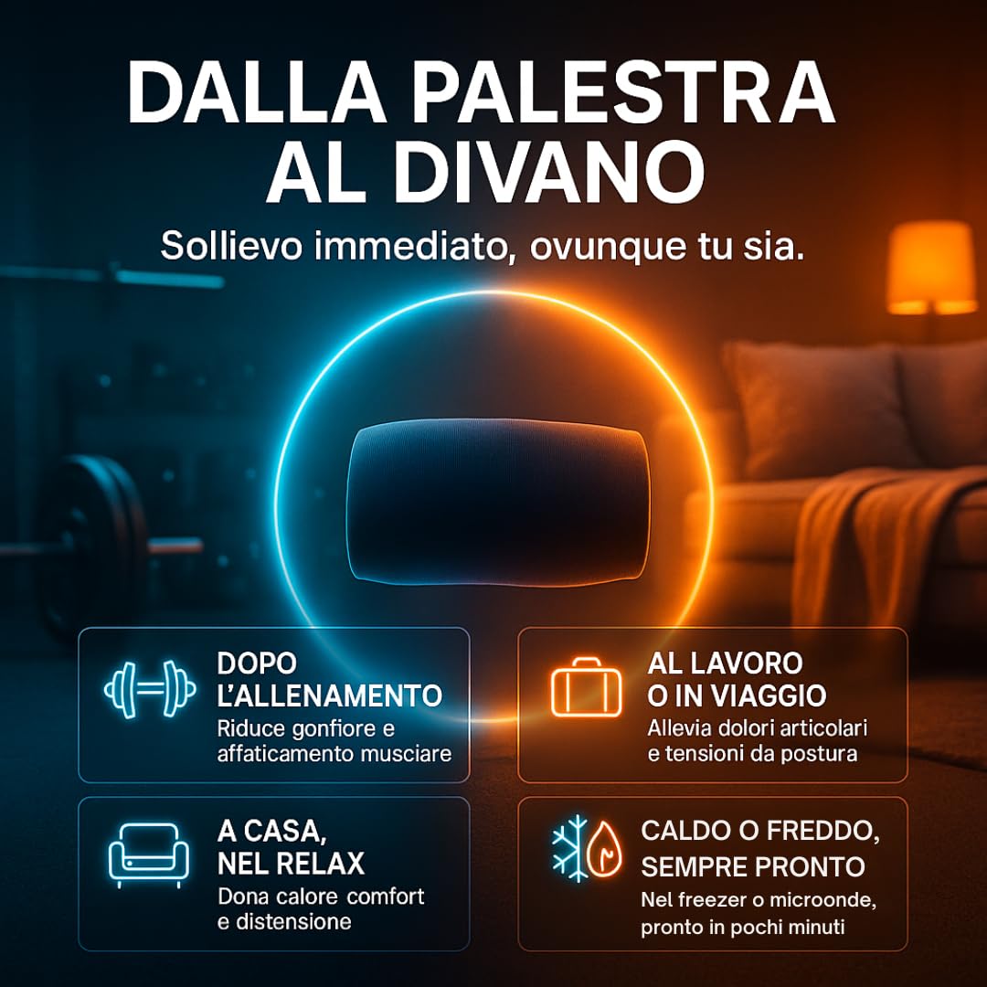 Fascia Ghiaccio Ginocchio Gomito Gel Riutilizzabile Caldo e Freddo - Copertura 360° per Sollievo da Dolore, Infortuni - Recupero Post-Allenamento, Sport e Uso Quotidiano (Ginocchio - Gomito L)
