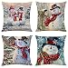 Christmas Throw Pillow Cover Set of 4 Holiday Decor Pillowcase Cushion Cover Square Decorative Pillow Cover for Sofa Couch Bed and Car, 18"X18", Christmas Snowman