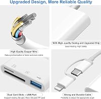 Oliveria 3 az 1-ben SD Kártyaolvasó iPhone iPad Készülékekhez - Type-C Adapter iPhone 15/14/Pro/Max/Plus és MacBook Kompatibilis 6