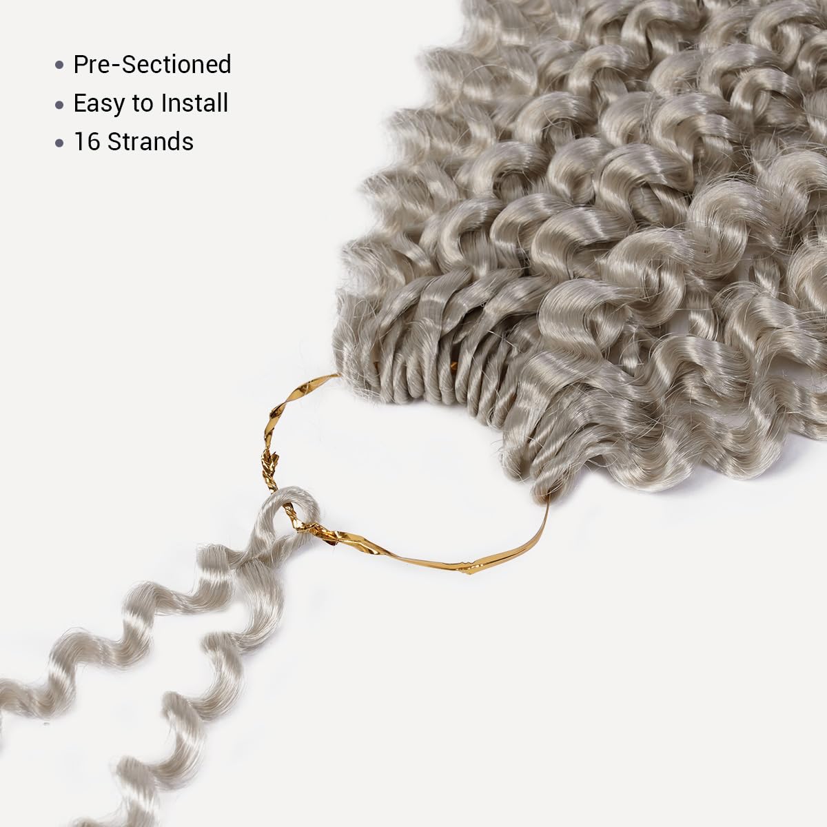 AU-THEN-TIC Water Wave Crochet Braids Hair, 22 Inch, 8 Packs, Synthetic Extensions for Passion Twists, Butterfly Locs, and Bohemian Styles, (Grey)