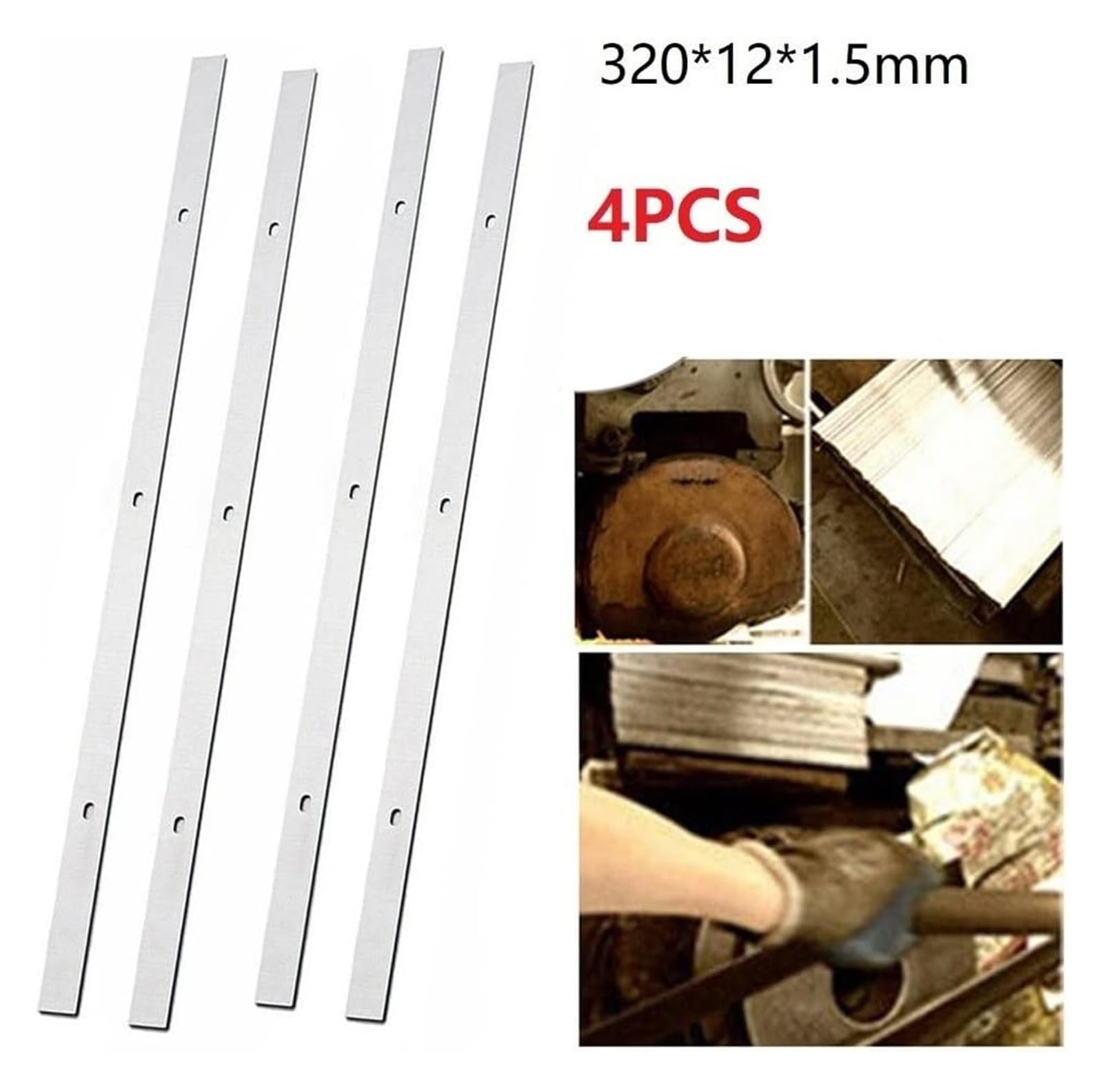 Cuchillas for cepilladora, 4 piezas, 320 mm, cuchilla for cepilladora de madera HSS, cuchilla reversible for cepilladora eléctrica TP305 TP400LS 22-565 22-560