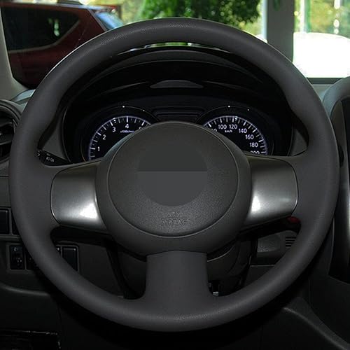 Miniatura 3 de Funda de cuero negro para volante de automóvil, para Nissan March NV200 2010-2017 Sunny Versa Almera 2011-2014 Cube (US) 2009-2014