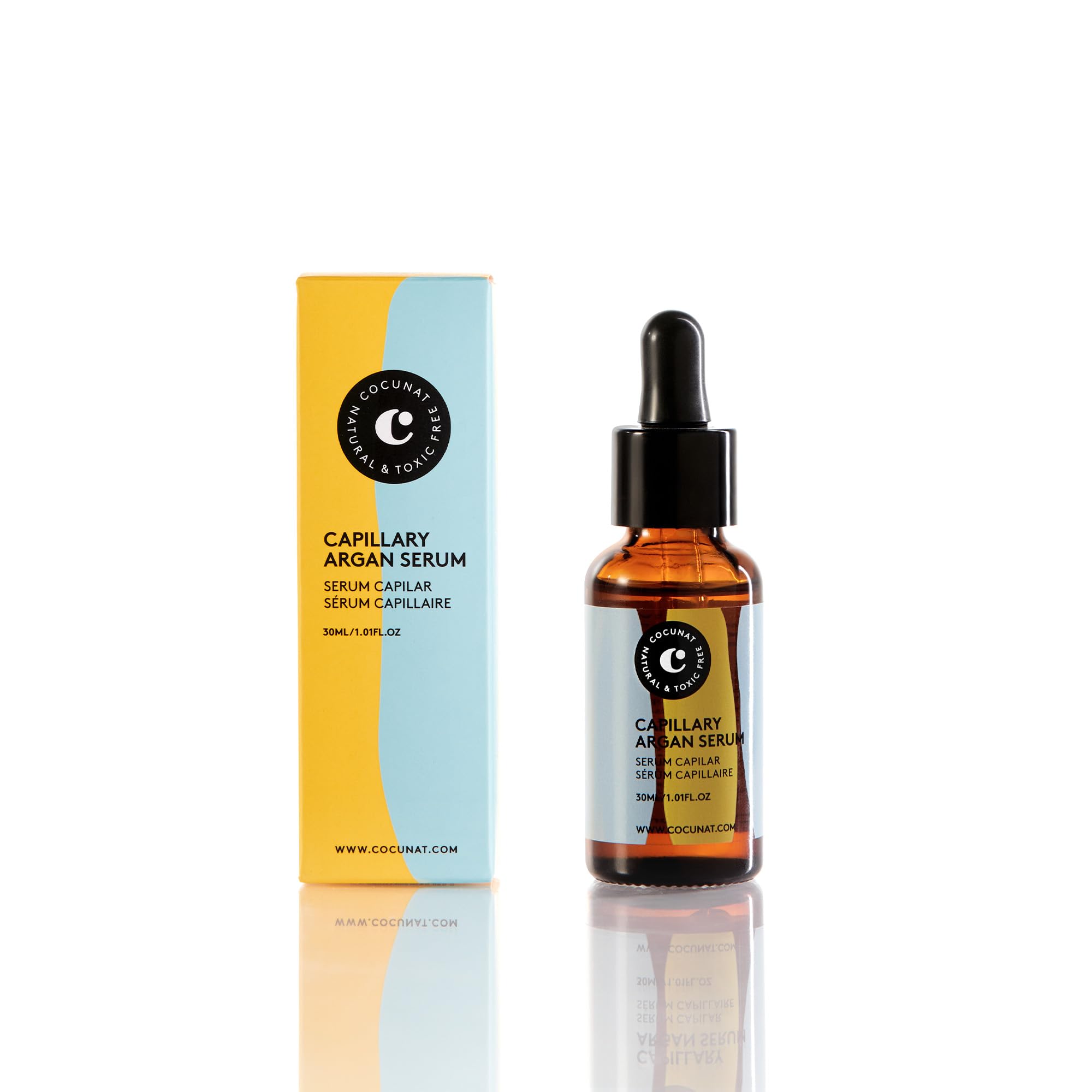 COCUNATArgan Hair Serum, Hair Serum with 100% Natural, Repairing Oils, For All Hair Types: Dry and Damaged Hair, Argan, Eliminates Frizz, Fights Split Ends, Curly Method, 30 ml