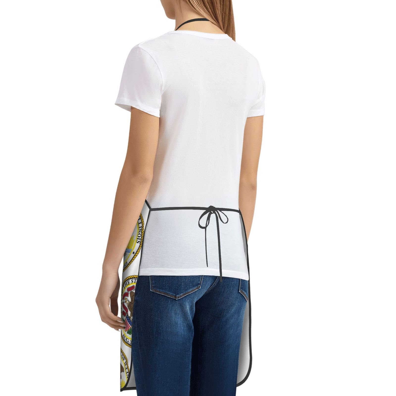 Tablier de cuisine unisexe avec emblème national de l'Illinois, doux et confortable pour homme et femme