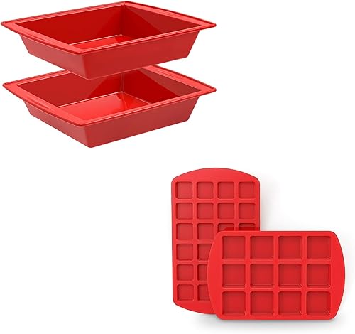 2 moldes de silicona para pasteles + 2 moldes de silicona para brownies disponible en Yaxa Guatemala