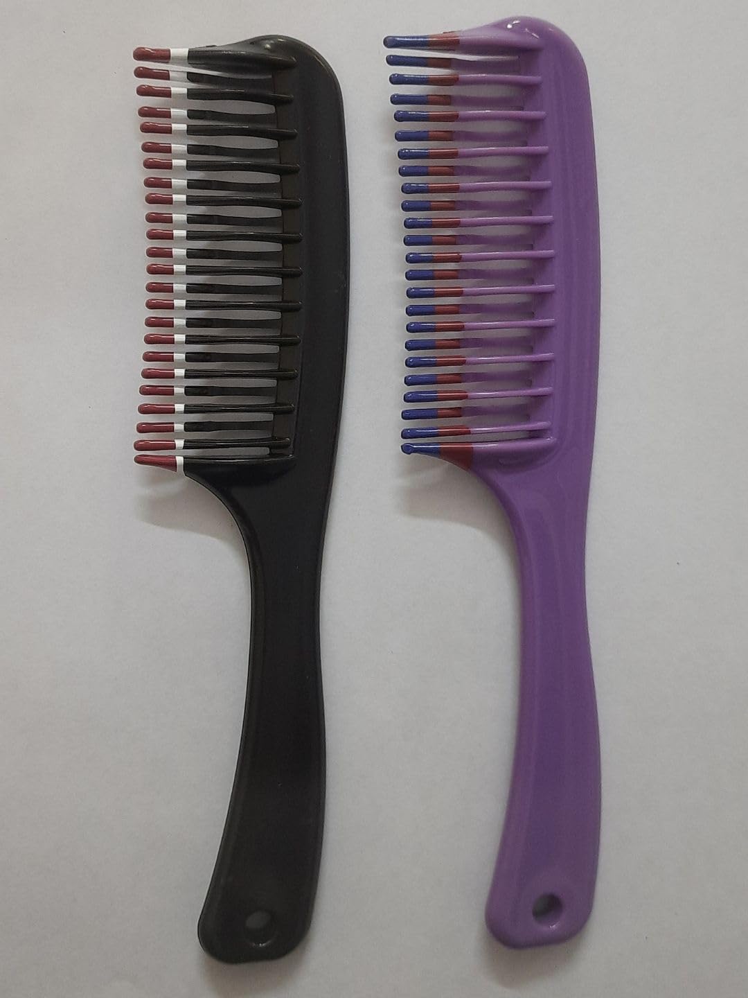 Anti-Static Hair Comb Set – Pack of 2 | Wide-Tooth Detangling & Styling Comb for Men & Women | Smooth Finish, Durable Design Black and Purple-image-33