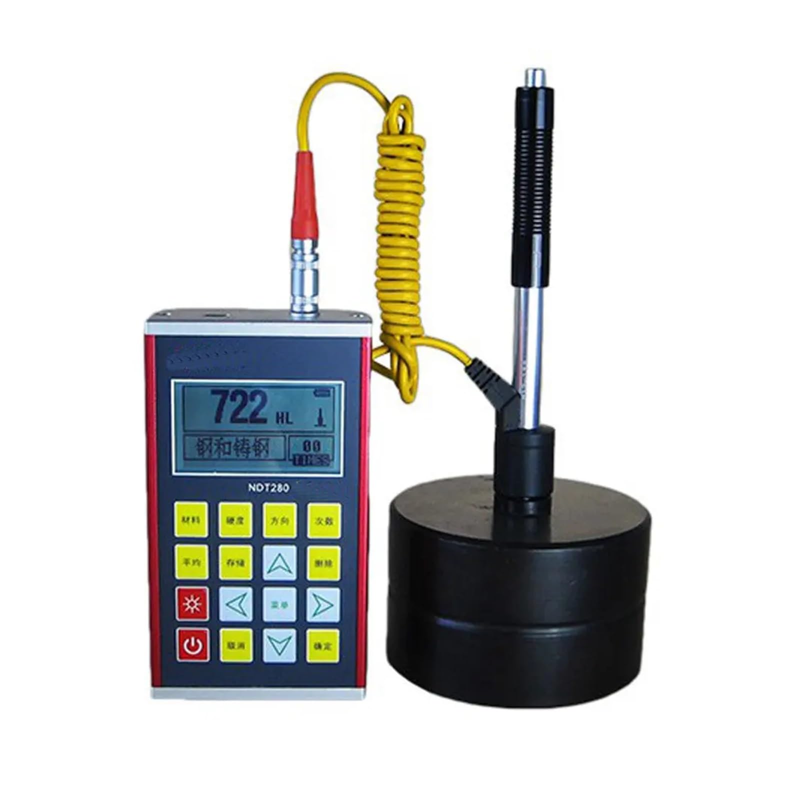 Probador de dureza de metales portátil NDT280, medidor de dureza digital con carcasa de metal, (HL, HB, HRB, HRC, HRA, HV, HS)