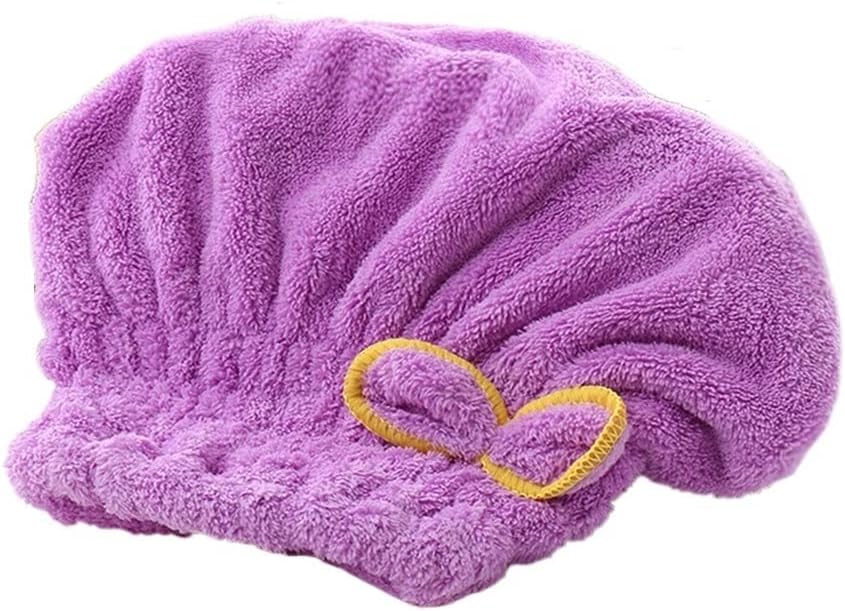 HBJWOV Thick Coral Fleece Absorbent Quick-Drying Cap Confinement Cap Women's Bag Turban Household(C)