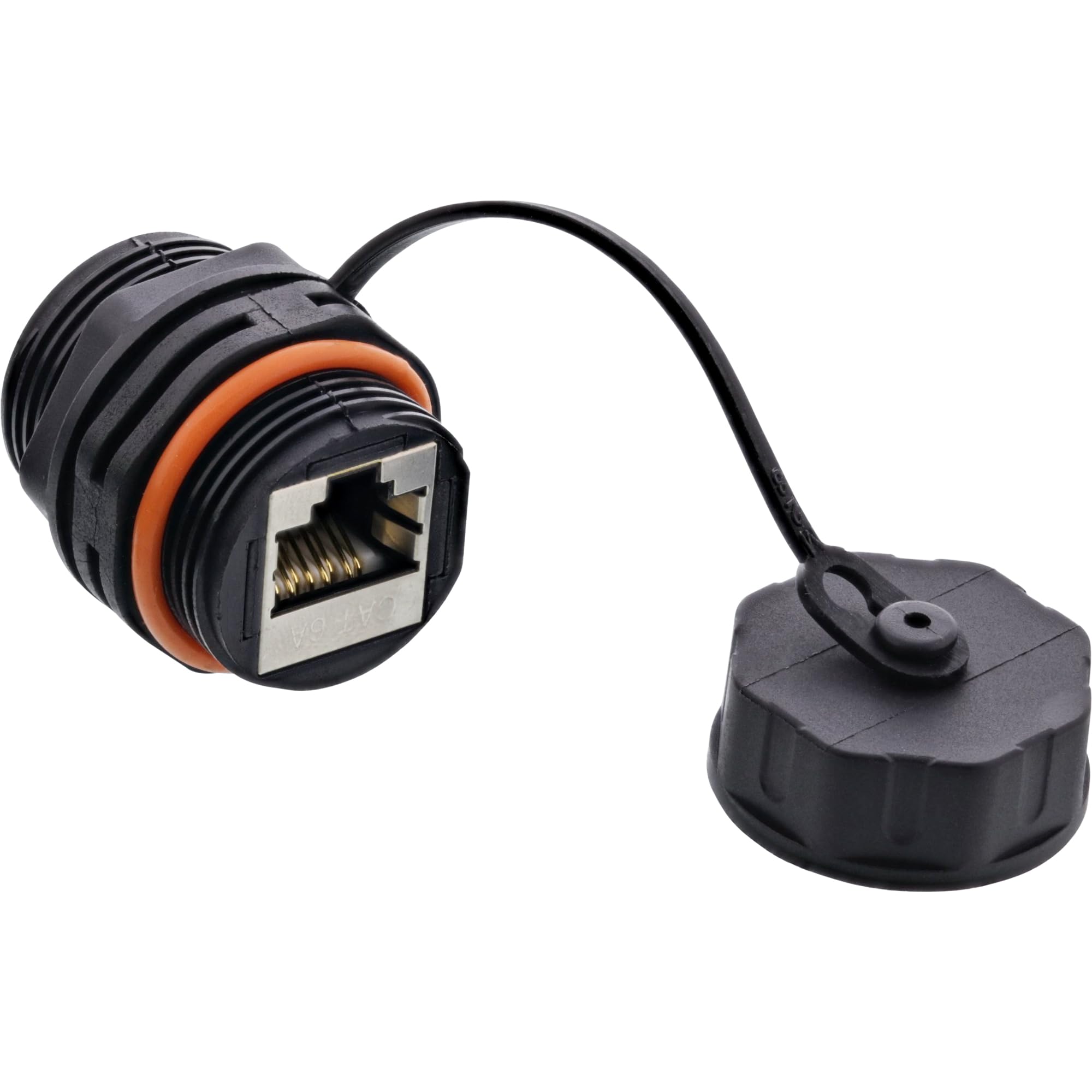 InLine Patchkabelkupplung RJ45 Cat.6A IP68, wasserdicht, outdoorgeeignet, robuste Verbindung für Netzwerkkabel 3–8mm, Industrieanwendung, 69990U