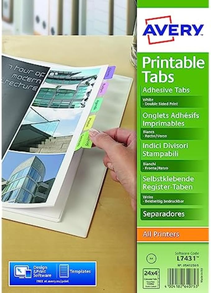 Avery 05412501 Double Sided Printable Adhesive Divider