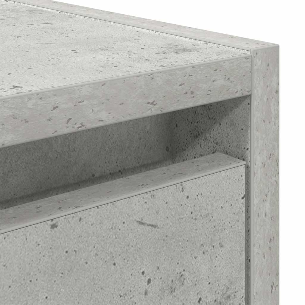 Comodino sospeso grigio cemento, 38 x 34 x 40 cm, in legno | Consolle da parete salvaspazio per camera da letto con due cassetti in robusto legno effetto cemento.