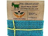 TRASCENTUALS Aloe Vera Soap With Spirulina and Goat Milk Extra Moisturizing Bar for Face or Body Washing Helps with Acne, Eczema, or Psoriasis (1 (ONE) PACK)