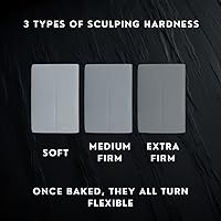 Vista 10 de Cosclay Sculpt - Gris suave - Arcilla polimérica flexible (1 lb)