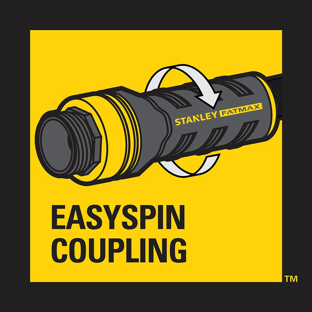STANLEY BDS7390 FATMAX - Manguera de jardín EXOJACKET de alta resistencia de 75 pies x 5/8 pulgadas, color amarillo, negro