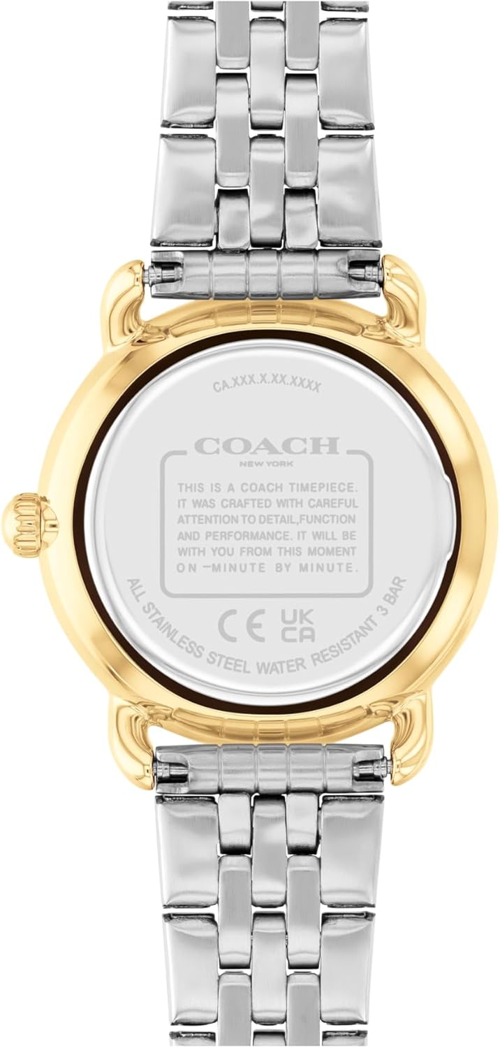 COACH Elliot Women’s Quartz Watch – Two-Tone Link Bracelet – 2-Hand Analog Movement - Iconic Style - Gift for Her - 28mm - Image 3