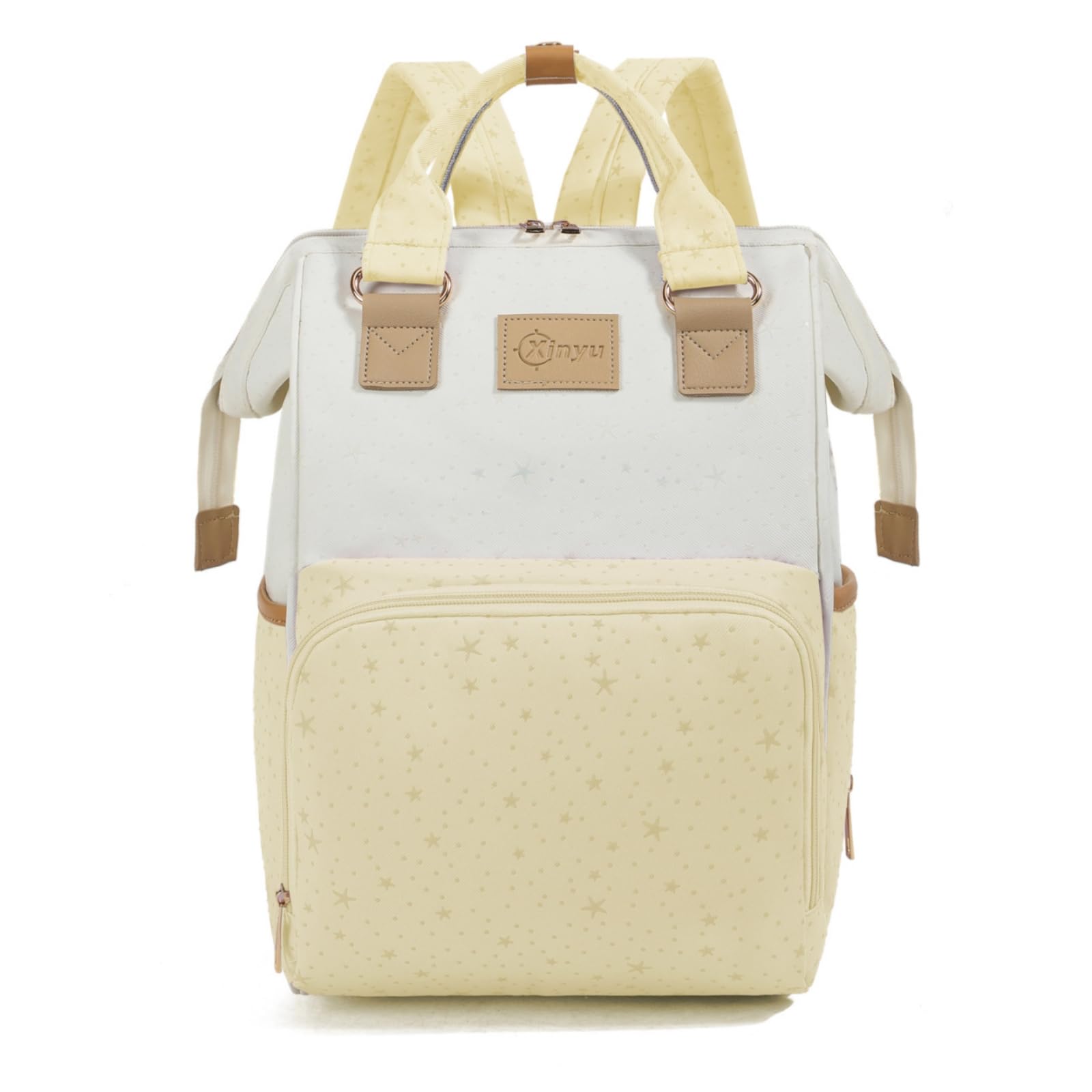 Zaino Fasciatoio Maternità Borsa Neonato Organizzata Zaino Cambio Passeggino Borsone Bambino Porta in Tessuto Oxford E Poliestere con Manici E, Array, Giallo