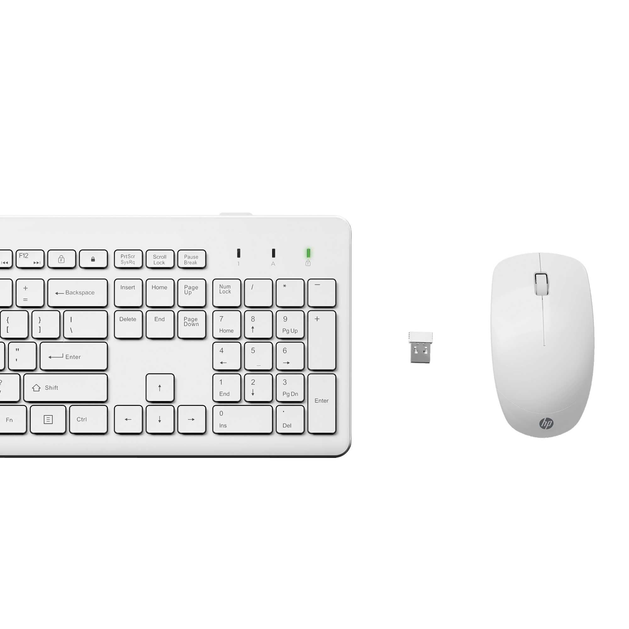 HP 230 Pack Teclado y ratón inalámbrico - Receptor USB-A, Silencioso, Bateria Larga duración, Ratón 1600 dpi - Windows, Mac, PC, Ordenador portátil - Disposición QWERTY español - Blanco