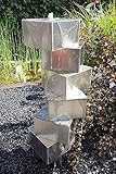 [page_title]-Würfeltreppe Edelstahl matt gebürstet 100 cm Säulenbrunnen Gartenbrunnen