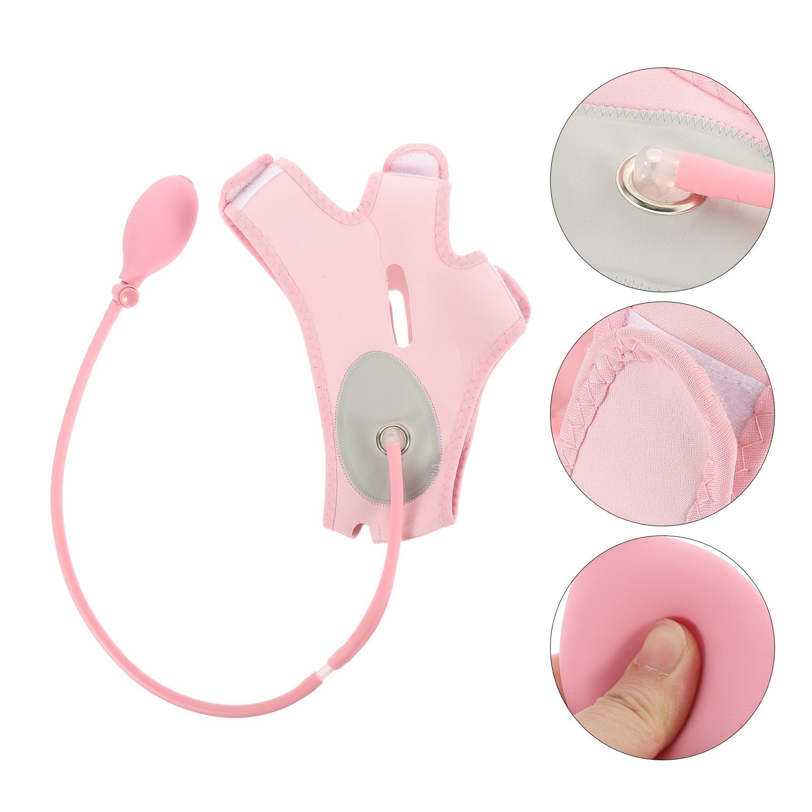 NOLITOY Bande Raffermissante Gonflable Visage et Double Menton, Outil de Remodelage V-Face pour Soin Musculaire, 1 Pièce Rose Adaptée Lifting Facial