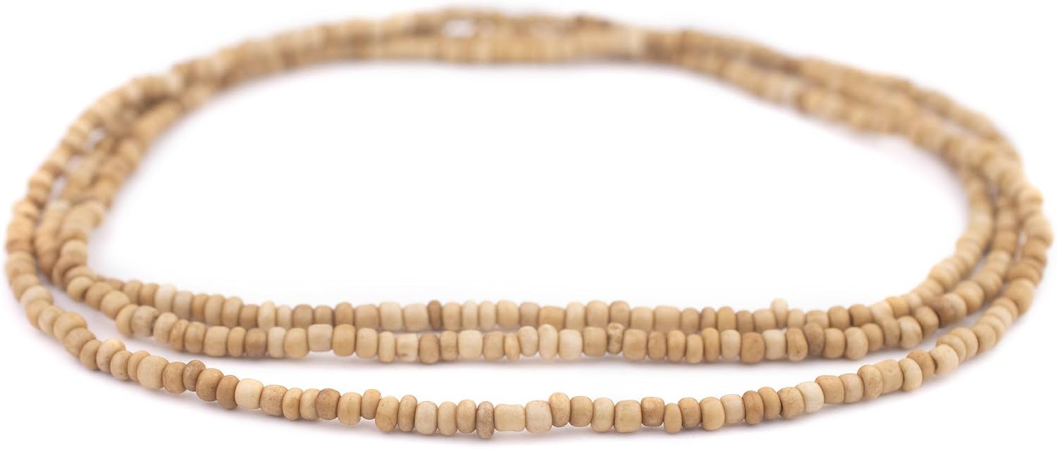 The Bead Chest Beige Java Glass Seed Beads (4mm, 48" Strand)