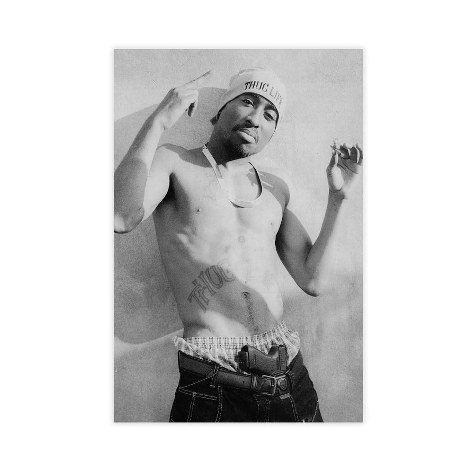 TIANDOU Tupac Shakur Peinture sur toile pour chambre familiale moderne 30 x 45 cm