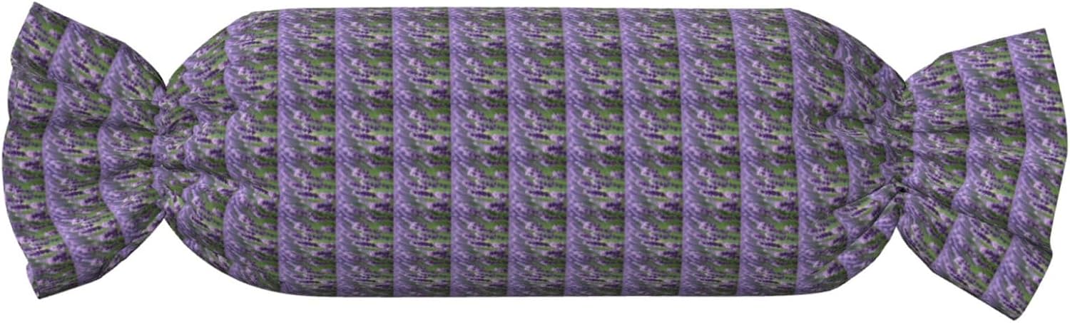 Purple Lavender Floral Flowers Print Candy Cylindrical Eco-Friendly Pillow Soft Velvet Living Room Bedroom Travel Decor